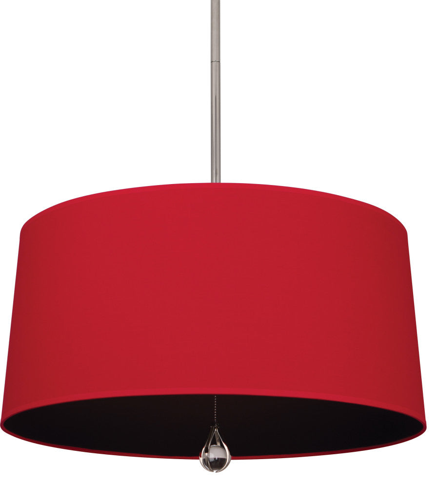 Williamsburg Custis Pendant, Richmond Red/Blacksmith Black, Polished Nickel
