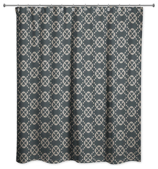 Floral Argyle in Brown and Black Shower Curtain