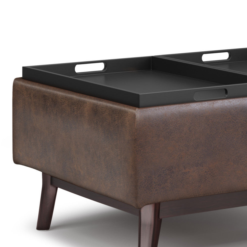 Owen Tray Top Small Coffee Table Storage Ottoman