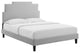 Lindsey Performance Velvet Twin Platform Bed, Light Gray