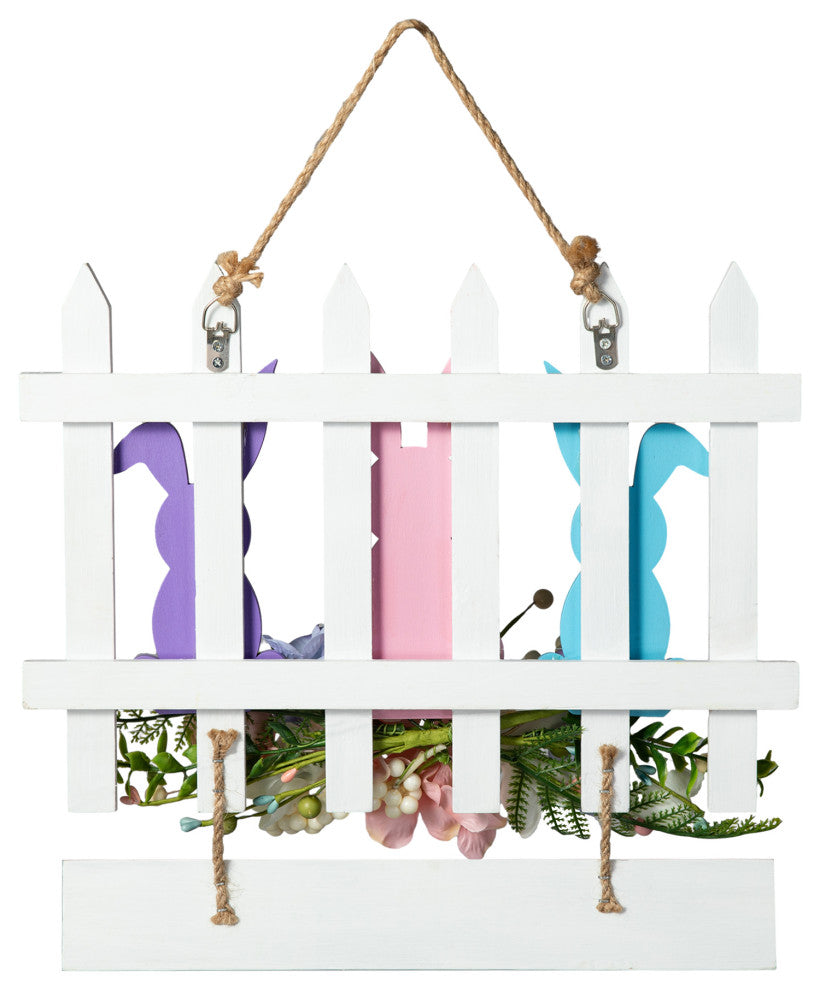 14"L Easter Wooden Bunny Fence Door Hanger
