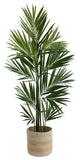 7' Kentia Artificial Palm in Handmade Natural Cotton Multicolored Woven Planterr