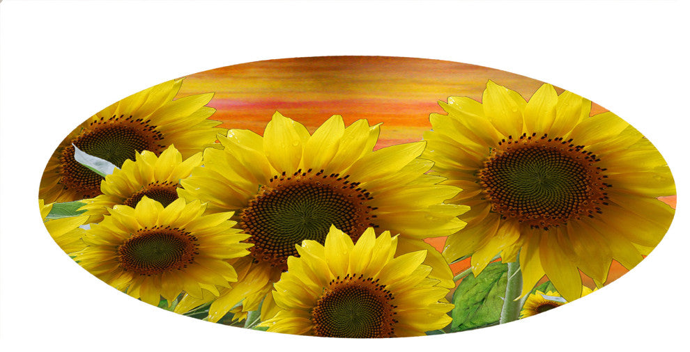 Floral accent decorative area rugs 60 inches round form my art., Sunflower Garde