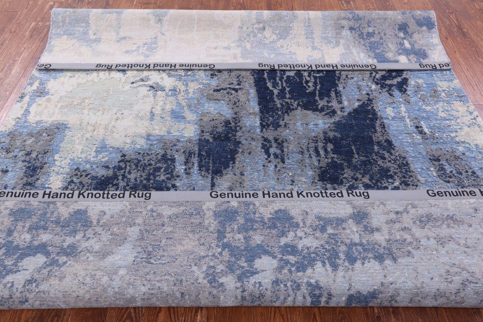 Wool & Silk Modern Hand Knotted Rug 7' 10" X 10' 0" - Q15975