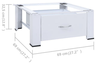 vidaXL Double Washing and Drying Machine Pedestal Washer and Dryer Stand White, 220.5 Lb With Drawer