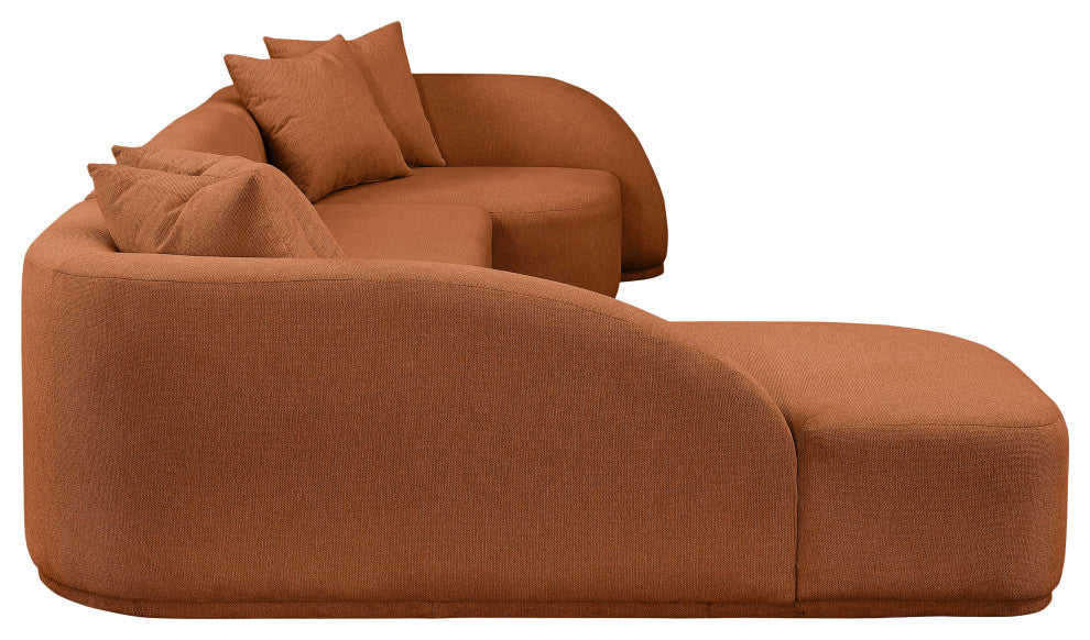 Rita Upholstered 3pc. Sectional, Cognac