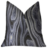 Swiss Marble Blue Luxury Throw Pillow, 20"x26" Standard