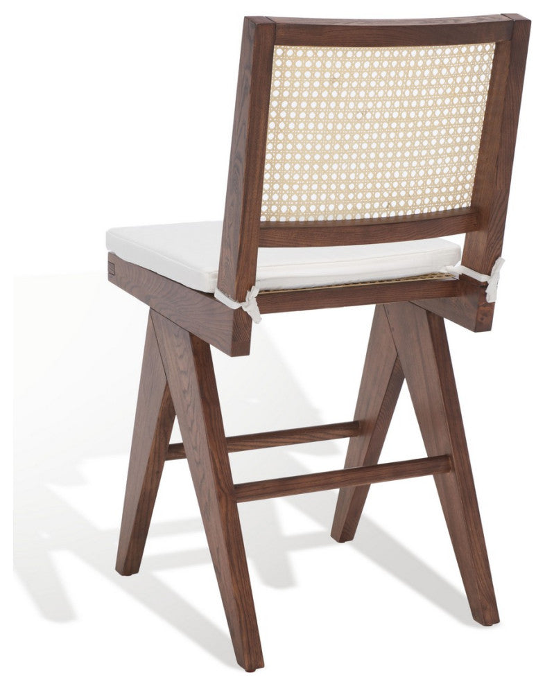 Safavieh Couture Colette Rattan Counter Stool, Walnut/Natural
