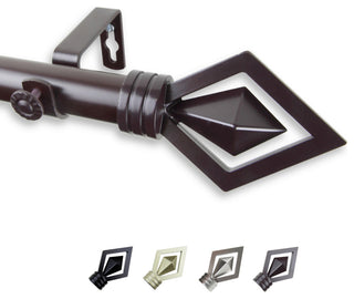 Lance 1" Curtain Rod, Mahogany, 160-240"