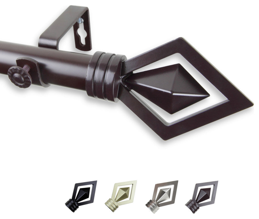 Lance 1" Curtain Rod, Mahogany, 160-240"
