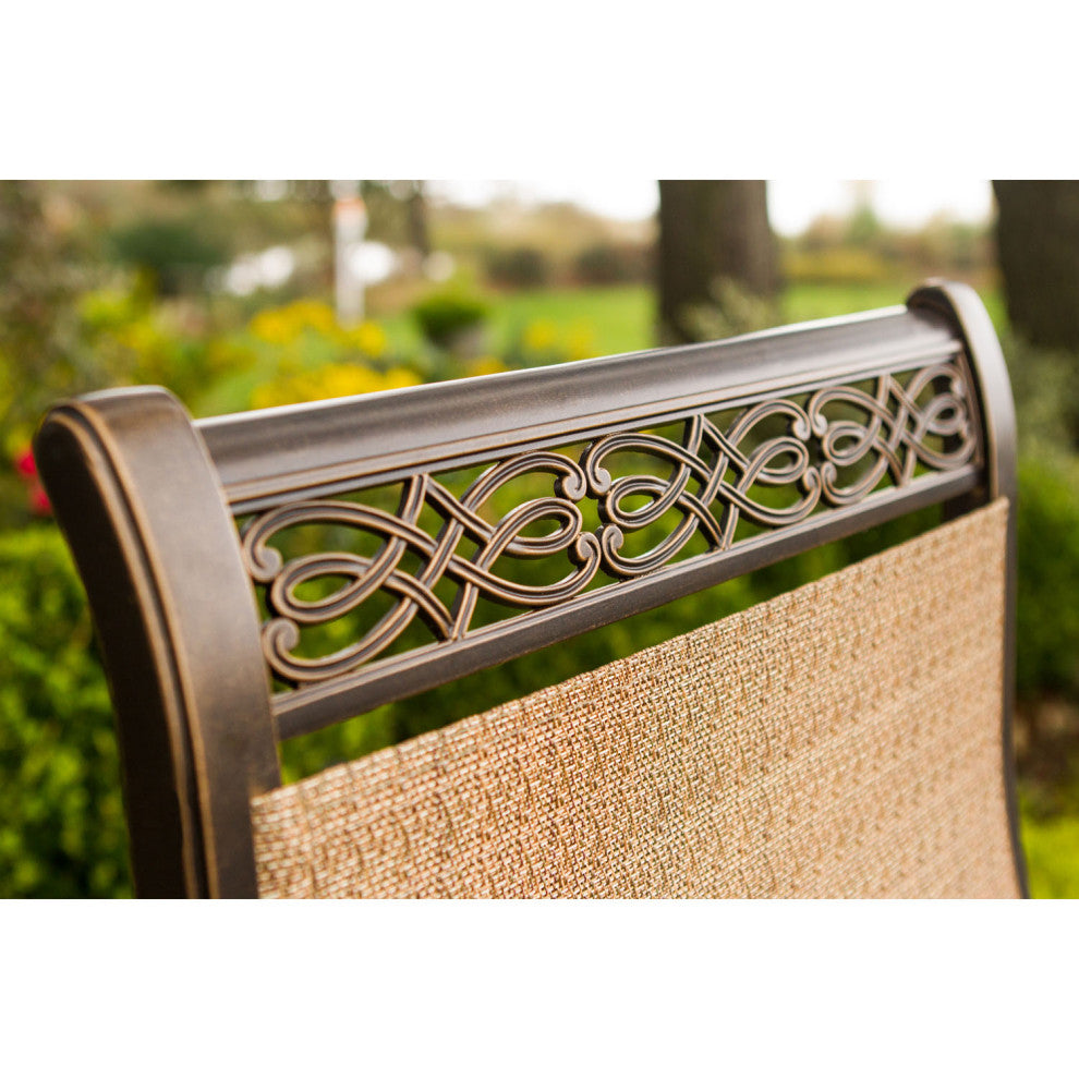 Manor 9-Piece Outdoor Dining Set With Eight Swivel Rockers