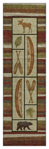 Addison Premium Washable Mayfield AMF143 Red 2'3" x 7'6" Runner Rug
