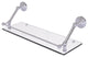 Prestige Que New 24" Floating Glass Shelf with Gallery Rail, Polished Chrome
