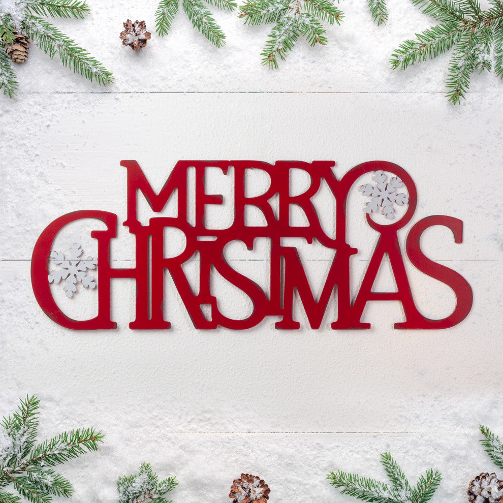 24"L Metal Merry Christmas Wall Decor