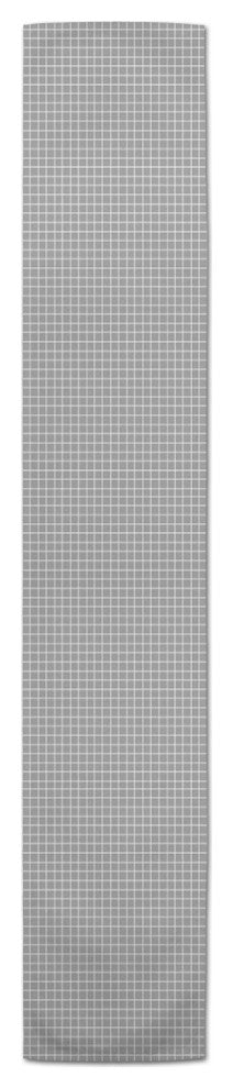 White Lines on Gray 16x90 Cotton Twill Runner