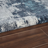 Machine Washable Liam Blue/Grey Runner