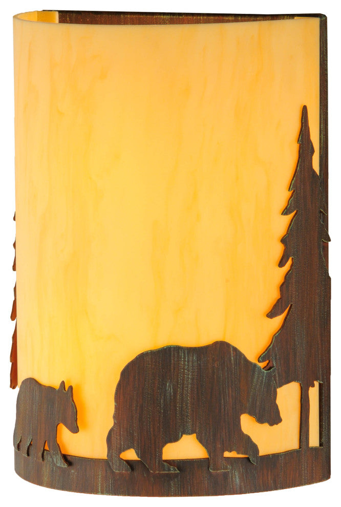 10W Pine Tree and Bear Wall Sconce