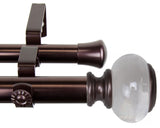 Leilani 1" Diameter Double Curtain Rod, Bronze, 120-170"
