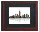 'Indianapolis, Indiana Skyline' Matted Framed Canvas Art by Marlene Watson