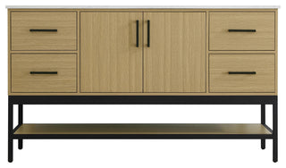 Home Living 60" Single Bathroom Vanity, Honey Brown