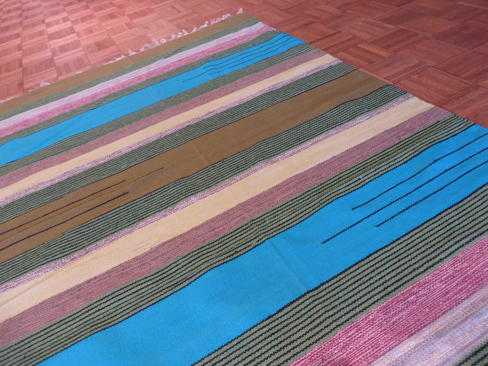 4"x6" Dhurry Kilim Flat Weave Hand-Woven Reversible Rug