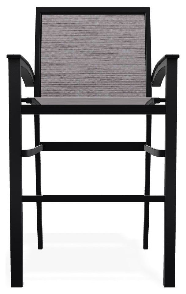 Bazza Sling Bar Height Stackable Outdoor Stool, Fossil/Black