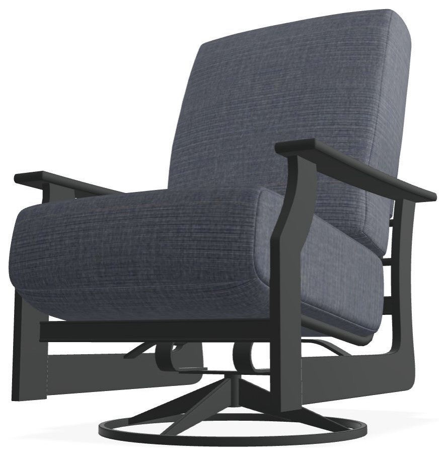 St. Catherine Deep Seat Outdoor Swivel Rocker, Proven Denim/Graphite