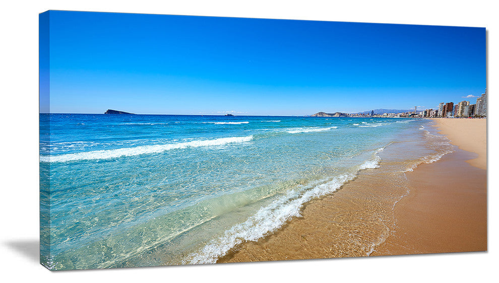 "Benidorm Poniente Beach Waves" Canvas Print, 1 Panel
