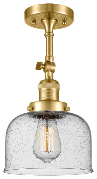 Large Bell 1 Light Sconce, Satin Gold, Seedy