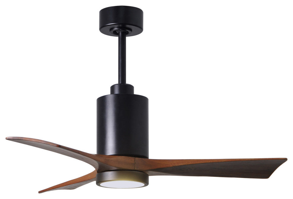Matthews Fan, Patricia-3 Ceiling Fan, Matte Black, 42", Walnut