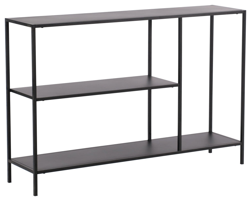 Rustic Metal Console Table With Shelves 47x12x32