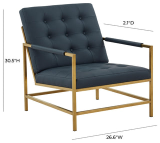 TOV Furniture Van Charcoal Vegan Leather Accent Chair