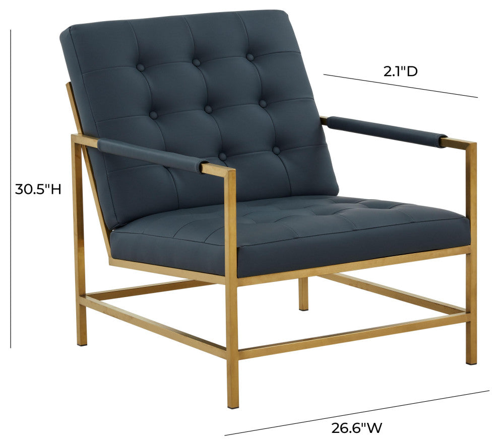 TOV Furniture Van Charcoal Vegan Leather Accent Chair