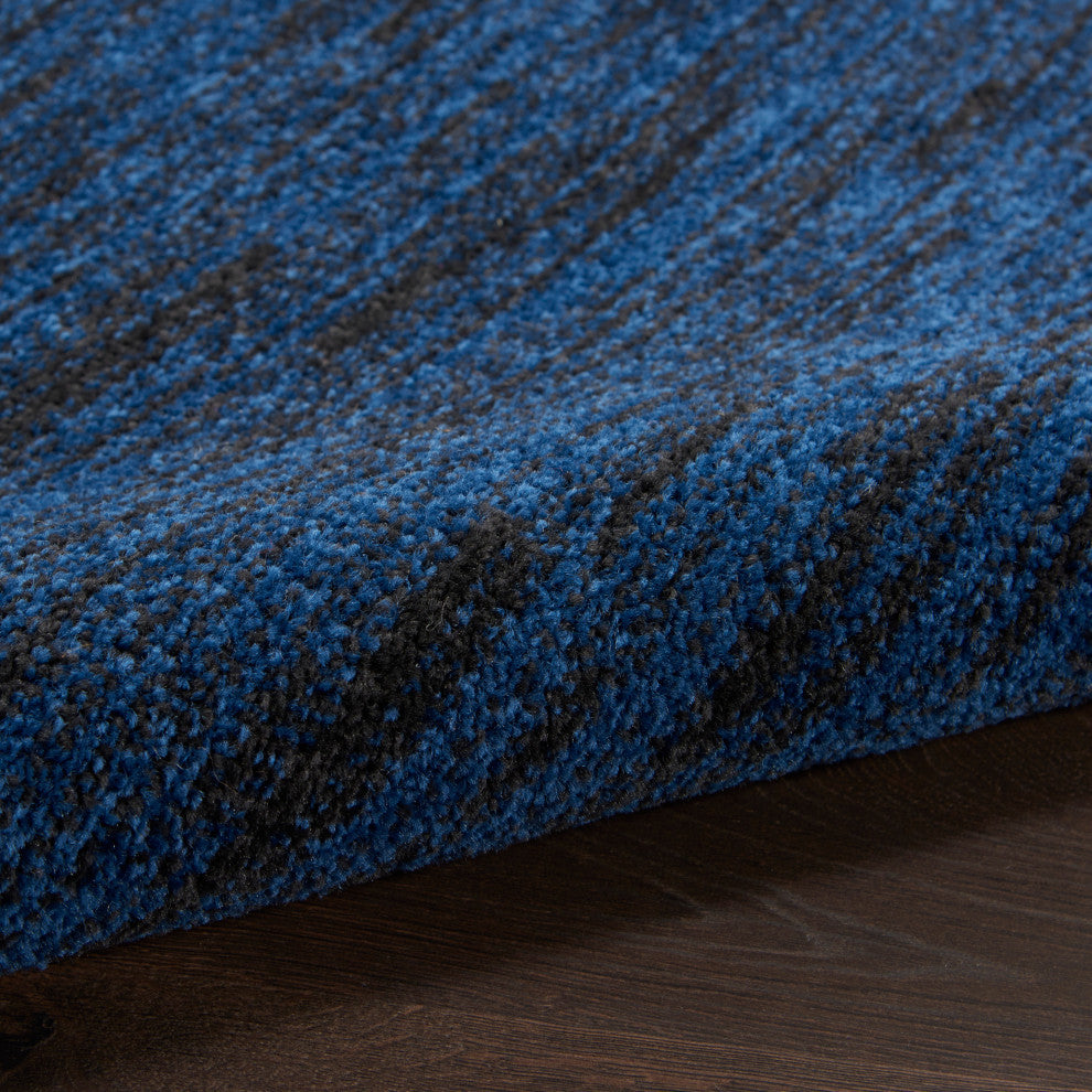 Nourison Essentials 8' x Round Midnight Blue Outdoor Area Rug