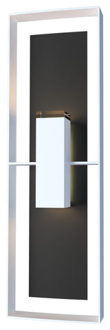 Shadow Box Tall Outdoor Sconce, Coastal White/Coastal Black