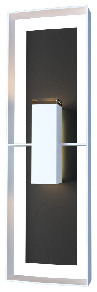 Shadow Box Tall Outdoor Sconce, Coastal White/Coastal Black