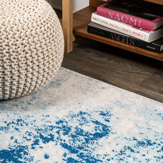 Dune Modern Abstract Area Rug, Cream/Blue, 8x10