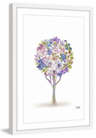 "Pastel Flower Tree" Framed Painting Print, 12"x18"