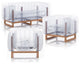 Mojow Yomi 3 Piece Living Room & Garden Set | Wooden Frame - Clear Transparent