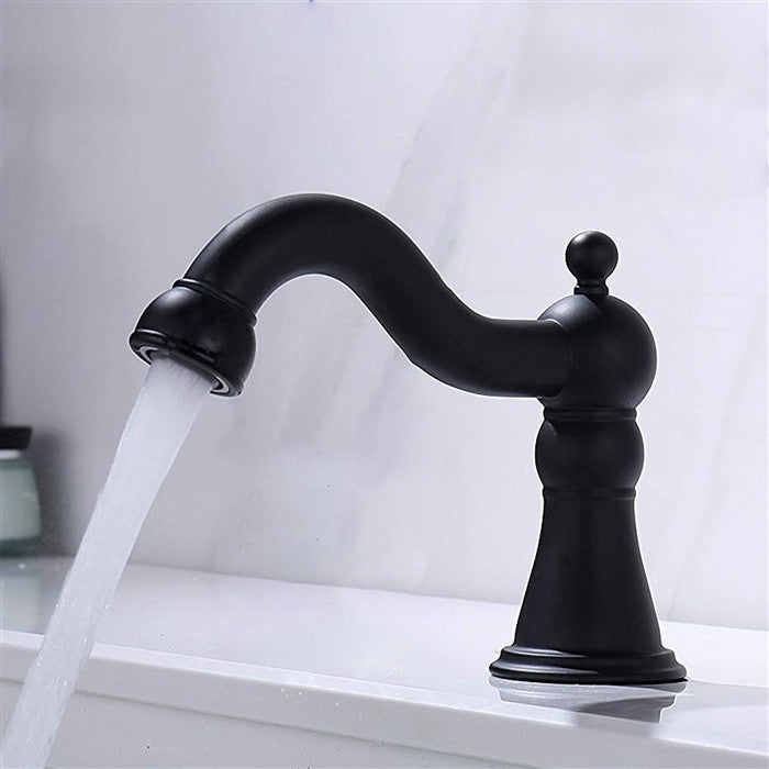 BathSelect Deck Mount Commercial Matte Automatic Sensor Faucet Black