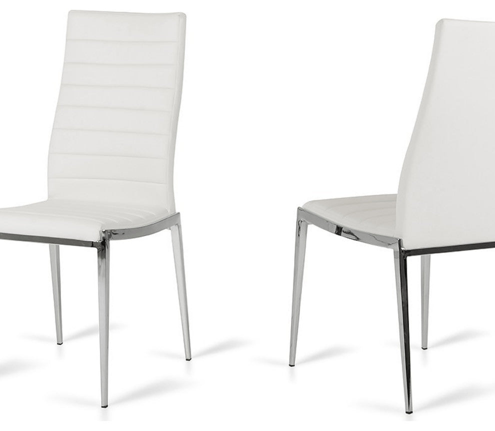 Libby - Modern White Leatherette Dining Chair (Set Of 2)