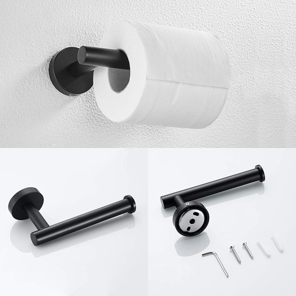 3-Piece Wall Mounted Bathroom Accessory Set, Matte Black