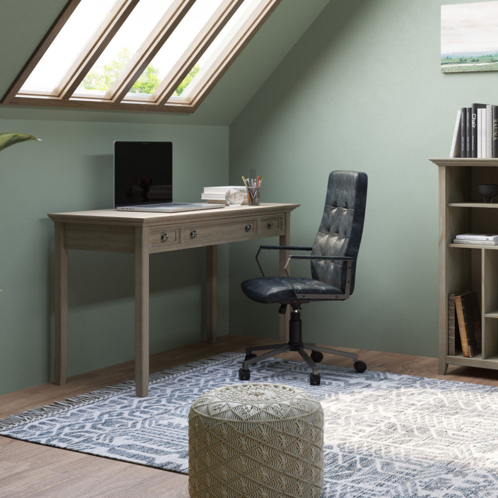 Amherst Solid Wood Desk, Distressed Gray