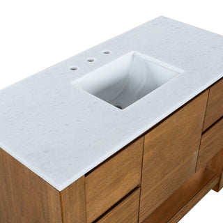 Safavieh Couture Bertino Vanity, Light Oak/White, 48In