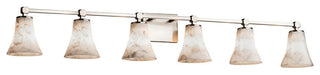 Alabaster Rocks! Tetra 6-Light Bath Bar, Round Flared, Nickel, LED