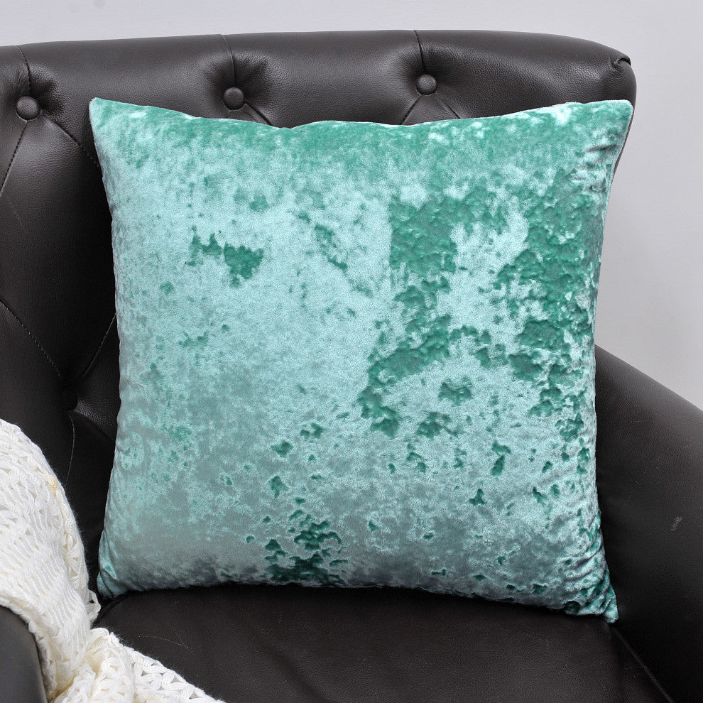 Crushed Velvet Pillow Cover 4 Piece Set, North Sea, 20" X 20"