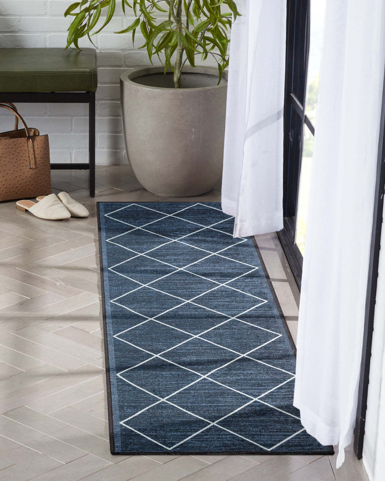 Well Woven Kings Court Clover Modern Moroccan Trellis Gray Area Rug, 2' X 7' Run