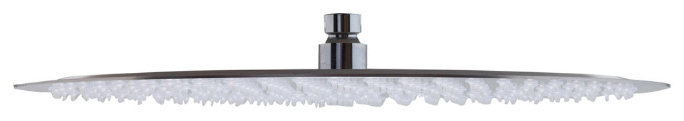 Solid Ultra Thin Rain Shower Head, Brushed Stainless Steel, 16", Round