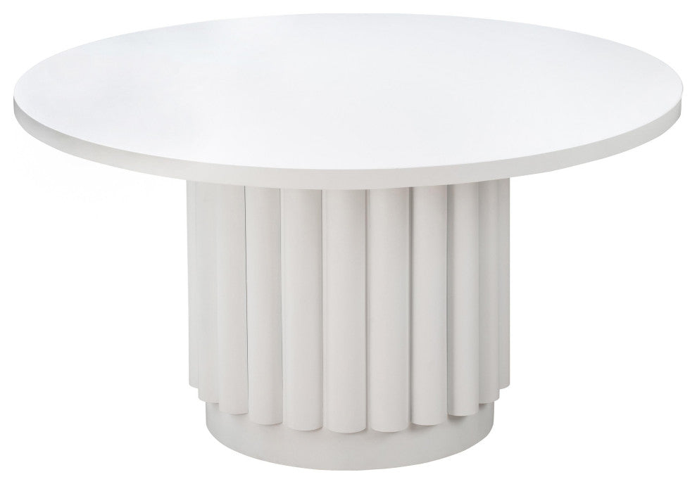 Kali 55" White Round Dining Table