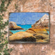 Sailboat on The Rocky Shore Wooden Block, 48 X 36